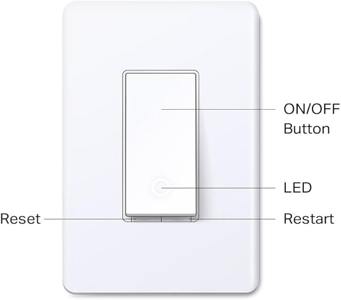 TP-Link Tapo Smart Switch, Single-Pole/3-Way/4-Way, Matter Compatible, Energy Monitoring, Neutral Wire Required, Works with Alexa, Siri, Google Home, SmartThings, UL Certified, 2.4GHZ Wi-Fi, Tapo S515