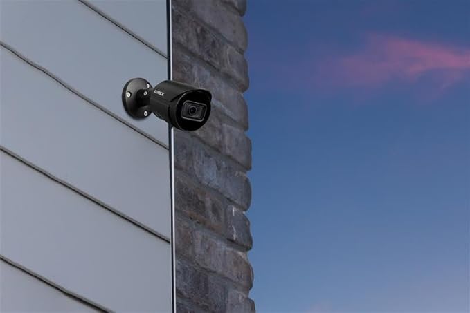 Lorex 4K 8MP IP Bullet PoE Black Wired Security Camera | Add-On Camera | Color Night Vision | Smart Motion Detection (Person/Vehicle) | Listen-in Audio | IP67 Weatherproof | Metal Housing