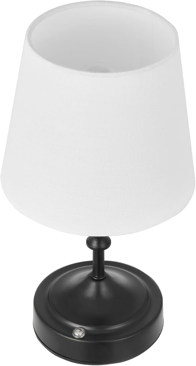 VEVOR Cordless Table Lamp, 5200mAh Built-in Rechargeable Battery Small Desk Lamp, 3-Level Brightness, Fabric Shade, 2700-3000K Color Temperature, Table Light for Restaurant, Bedroom, Bars, Black