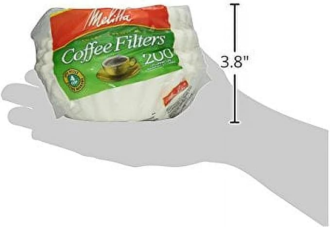 Melitta Junior Basket Coffee Filters 200-Count, White, 4-6 Cups (Pack of 3)