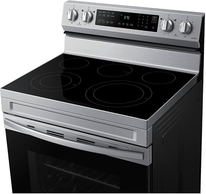 Samsung 6.3 Cu. Ft. Smart Freestanding Electric Range with No Pre-heat Air Fry & Convection, Stainless Steel, NE63A6511SS/AA