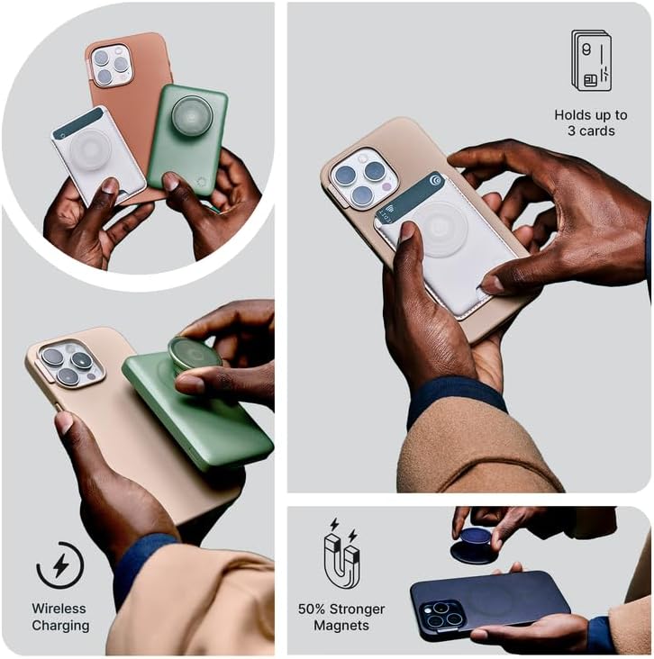 PopSockets iPhone 15 Pro Max Case with Phone Grip and Slide Compatible with MagSafe, Phone Case for iPhone 15 Pro Max, Wireless Charging Compatible - French Navy