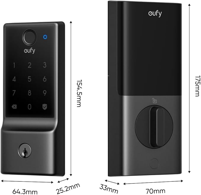 eufy Smart Lock E31, Fingerprint Keyless Entry Door Lock with Apple Home Ecosystem, for Front Door or Back, Supports Matter, Apple Home, Alexa, Google, 10000mAh Battery, Auto Lock