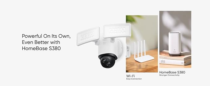 eufy Security Floodlight Wired Camera E340 2pack+Homebase3, Security Camera Outdoor, 355° Pan & Tilt, 24/7 Recording, 2000 LM, Motion Detection, Dual Cam, No Monthly Fee,Expandable Storage up to 16TB