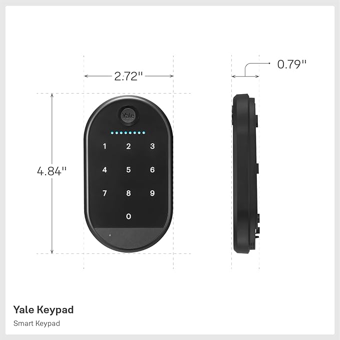 Yale Keypad - Smart Bluetooth Keypad for Yale Approach, Wi-Fi Lock, Smart Locks for Easy Pin Code Entry and One-Touch Locking