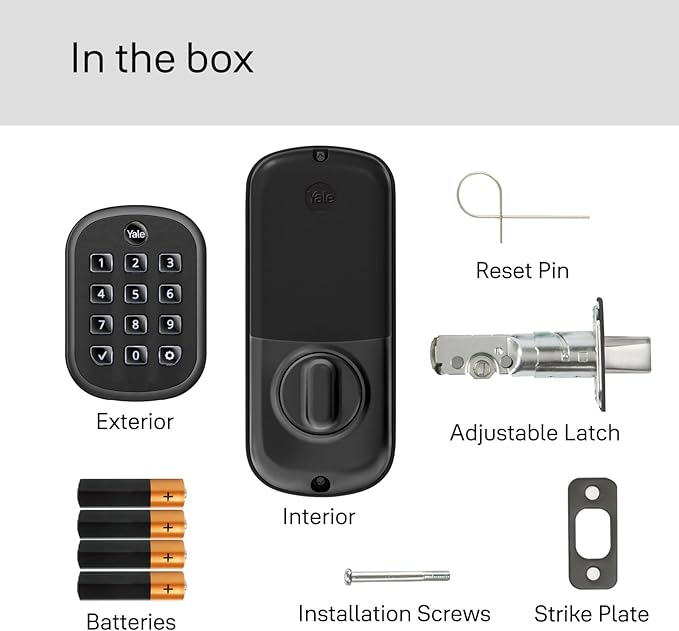 Yale Security Keyless Entry Keypad Deadbolt - Unlock Using Your Entry Code - No app or connectivity - Black Suede