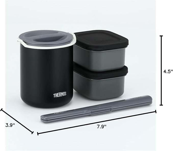 THERMOS heat insulation lunch box about 0.8 Go matte black DBQ-362 MTBK (Japan Import)