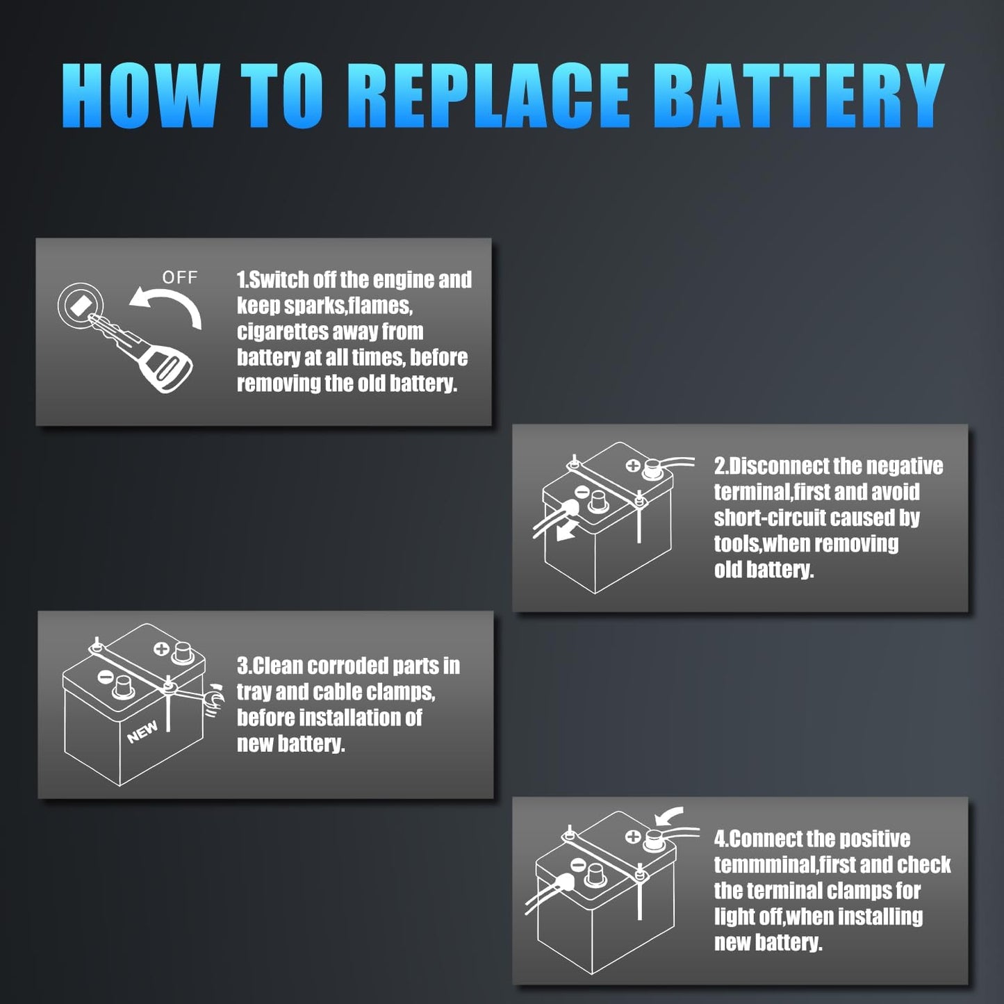 Lithium Start-Stop Car Battery GROUP 48, 12.8V 60Ah 1100CCA LiFePO4 Automotive Battery For Car, With LED Display and Emergency Start Button 60 Months Warranty