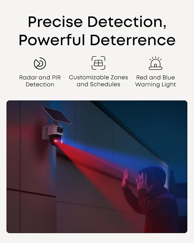 eufy Security eufyCam S4 2-Cam Kit,4K Solar Camera Wireless Outdoor, Triple Lens Bullet-PTZ Cam, 360° View, Cross-Cam Track, AI Recognition, 8X Zoom, Color Night Vision, 0 Monthly Fee, Local Storage