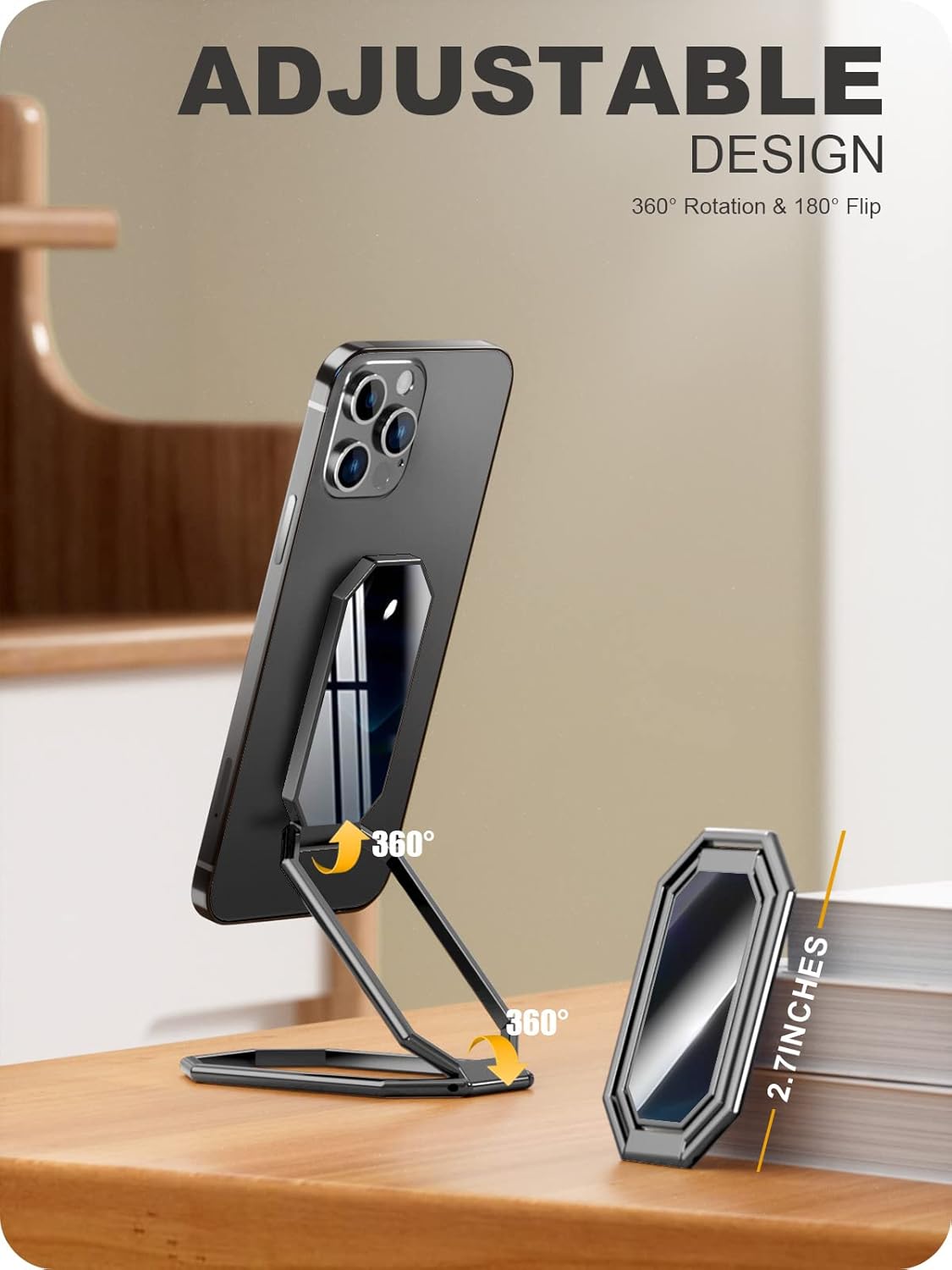 A-LuGei ๐๐ผ๐น๐ฑ๐ฎ๐ฏ๐น๐ฒ & ๐๐ฑ๐ท๐๐๐๐ฎ๐ฏ๐น๐ฒ Cell Phone Ring Holder Stand, Phone Kickstand for Desk, Cell Phone Holder for Hand, Ring for Back of iPhone, Metal Phone Grip for Magnetic Car Mount