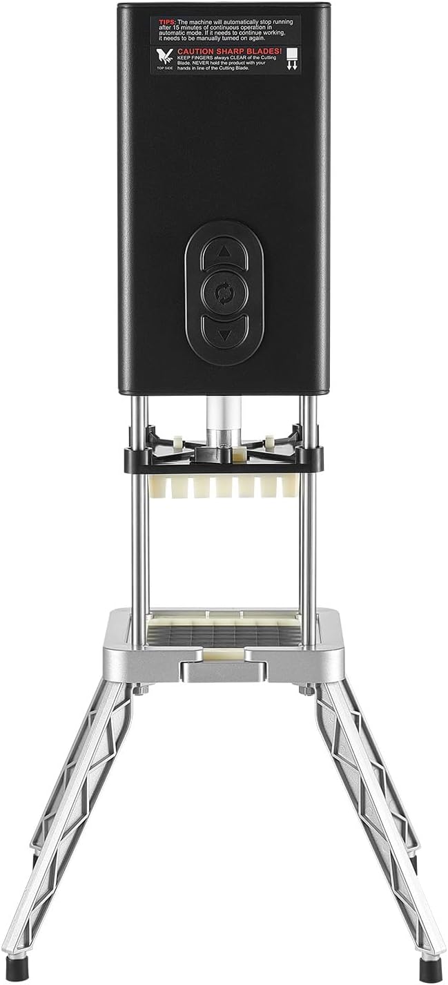 VEVOR Commercial French Fry Cutter, 1/2-Inch 3/8-Inch Blade Stainless Steel Vegetable Fruit Chopper with 2 Replacement Blades, Electric Potato Slicer Dicer for Restaurants & Home Kitchen