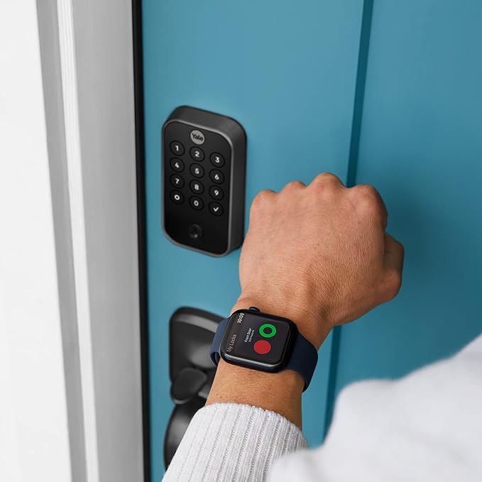 Yale Assure Lock 2 Deadbolt, Black Suede Keypad Code Door Lock with Z-Wave and Back-Up Key for Front or Back Entry Door, YRD410-ZW2-BSP