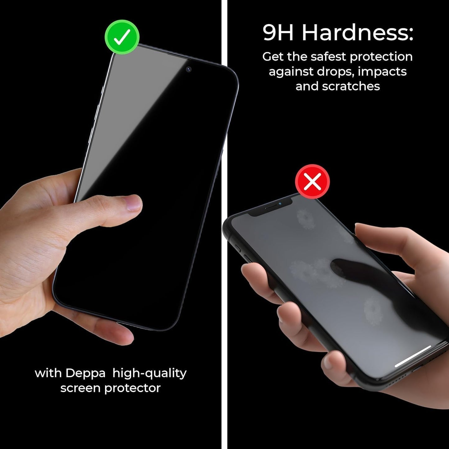 Deppa |2 Pack| Anti-Blue Light Screen Protector for iPhone 16e/14/13Pro/13 (6.1') | Scratch Resistant Tempered Glass | 3D Edge to Edge Coverage | Easy Installation Kit | Eye Safeguard TÜV Certified