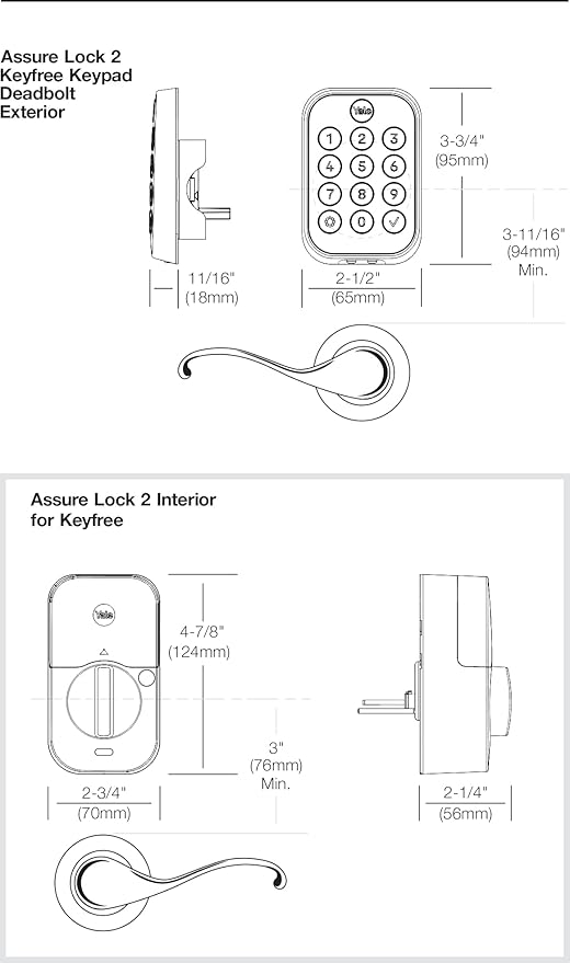 Yale Assure Lock 2, Key-Free Keypad Lock with Z-Wave, Satin Nickel