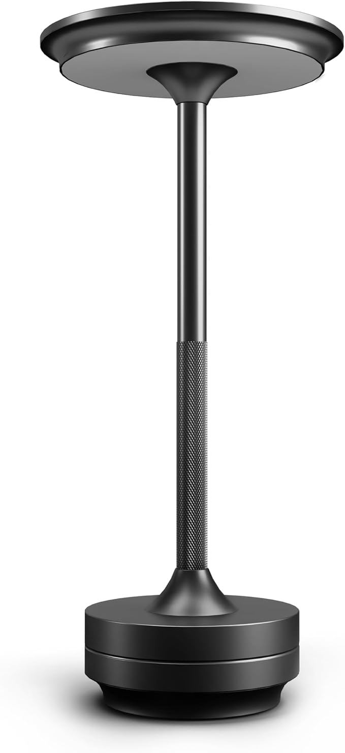 Feit Electric Rechargeable Table Lamp Touch Activated, 3 Color Temperatures, Dimmable, 100 Lumens, 3 Watts, USB Type-C Charging, Potable & IP44 Rated for Indoor/Outdoor Use, TABLE/3CCT/BK/BAT