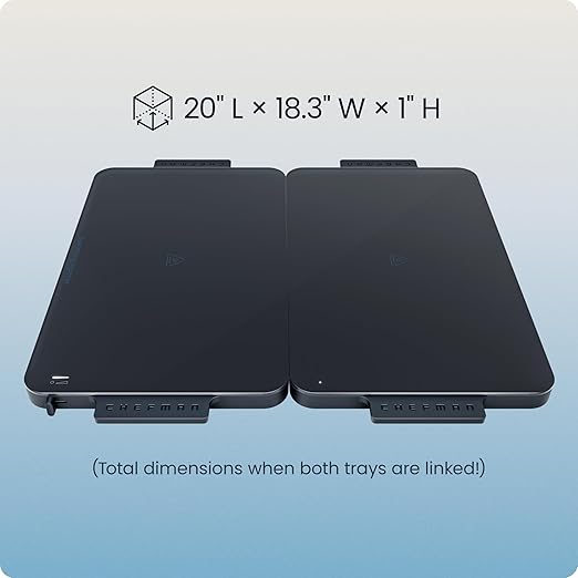 Chefman Everything Warmer Electric Warming Tray, 20” x 16” Modular Expanding Design, Graphene Full-Surface Heating, Food Warming Mat for Parties, Gatherings & Daily Use, Two Tempered Glass Panels