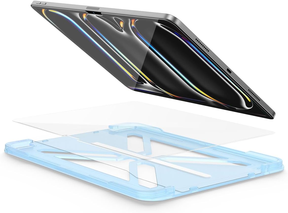 FLOLAB ONETIME NanoArmour Screen Protector for iPad Mini 6/7 Tempered Glass 8.3 Inch, TruColor, Blue Light Blocker, No Blue Tint, Original Display Color, Ultra Clear, Easy Install, Durable