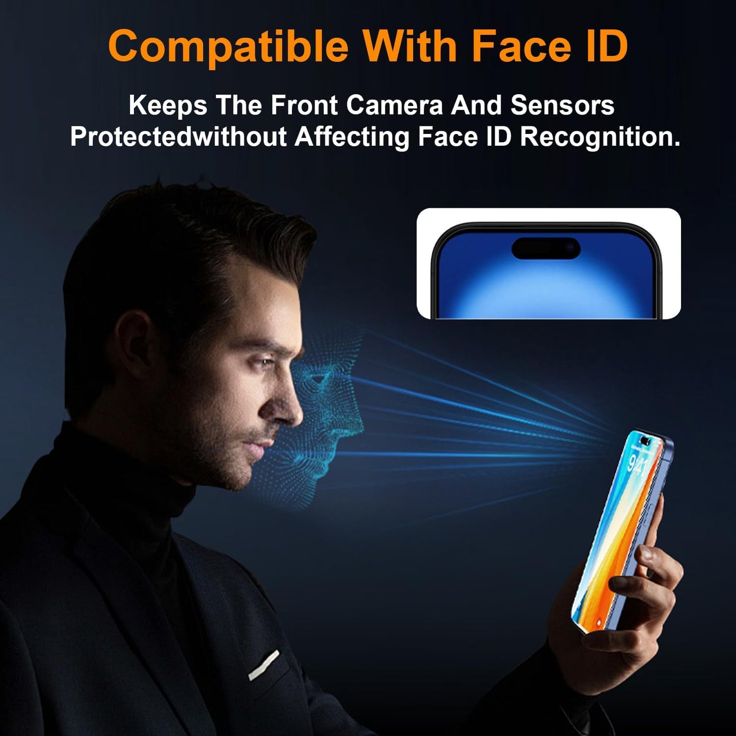 OneFish 2 Pack Privacy Screen Protector for iPhone 16e/13/13 Pro/14-4-Way 360° Anti-Spy Tempered Glass, 9H Hardness, 3D Curved Edges, Case-Friendly & Easy Installation
