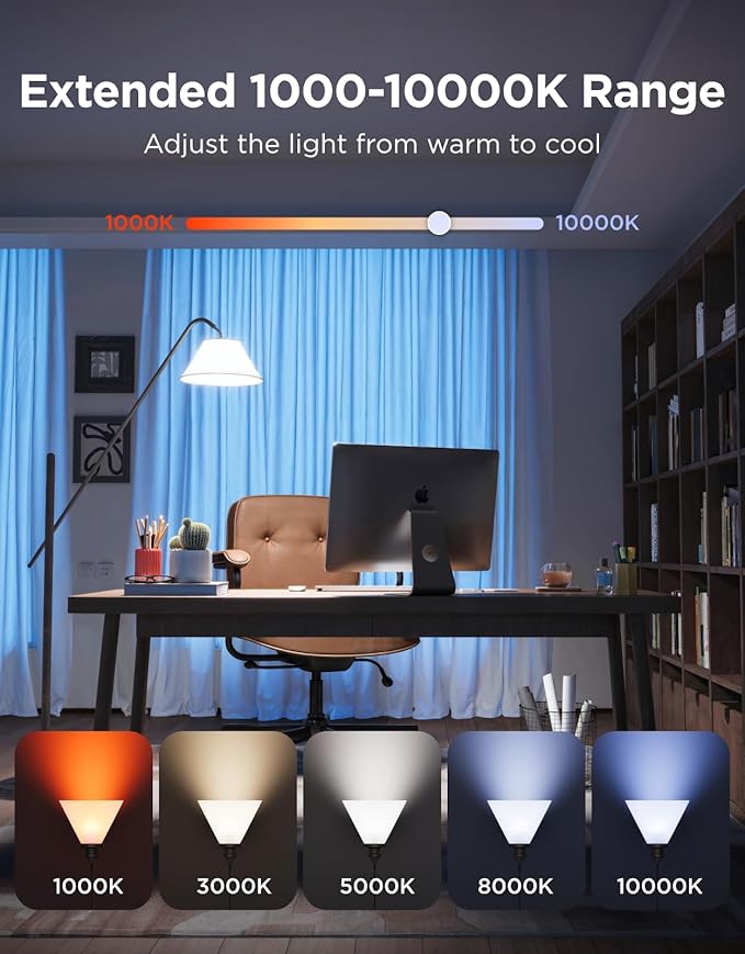 Govee RGBIC Smart Table Lamp 2 Bundle with 1600 Lumens Smart Light Bulbs