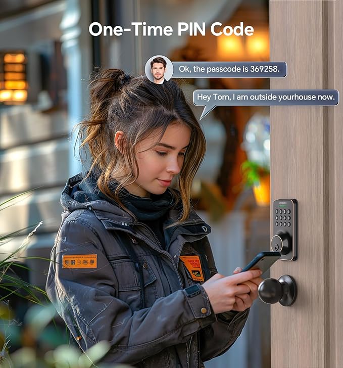 Keyless Entry Keypad Deadbolt with Handle Set, Auto-Lock + One-Touch Lock, 100 Codes + Easy Install, Ideal for Airbnb/Homes/Offices, Fits U.S. Standard Front Doors, Oil Rubbed Bronze
