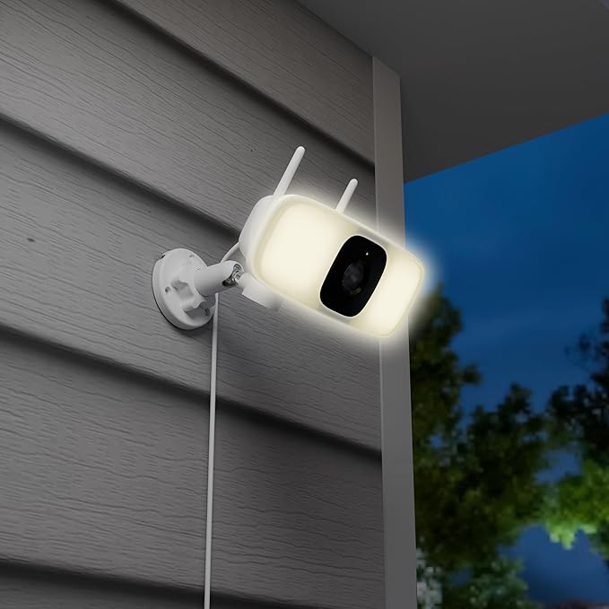 Lorex Connect 2K Floodlight Wi-Fi Security Camera | New Connect App | 160° Pan Coverage | Person Detection | Live Auto-Tracking | Color Night Vision | 2-Way Talk | Cloud & Local Storage Option