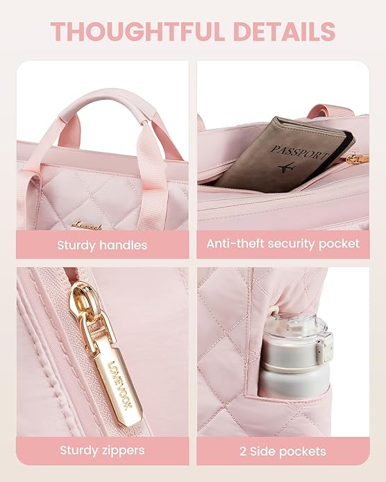 LOVEVOOK Tote Bag for Women,Light Puffer Tote Bag with Multi-pockets,Stylish Carry on Laptop Bags for Daily,Travel,Work,Gym | with Multi-pockets, Stylish, Carry on, for Daily, Travel, Work
