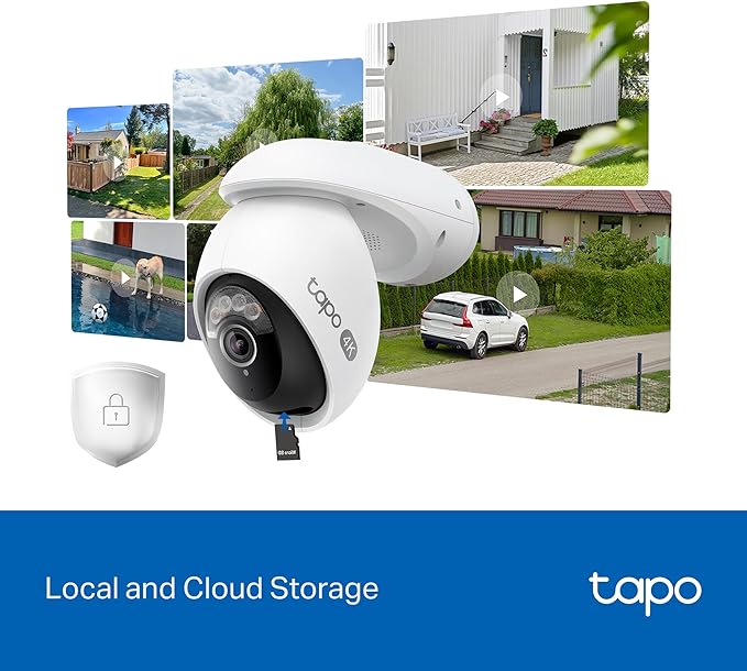 Tapo 4K 8MP Wired Pan/Tilt Outdoor Security Camera, Free Person/Vehicle Detect & 360ยฐ View, Color Night, Local AI, SD/Cloud Storage, Works w/Alexa & Google Assistant, 2.4 GHz WiFi C560WS