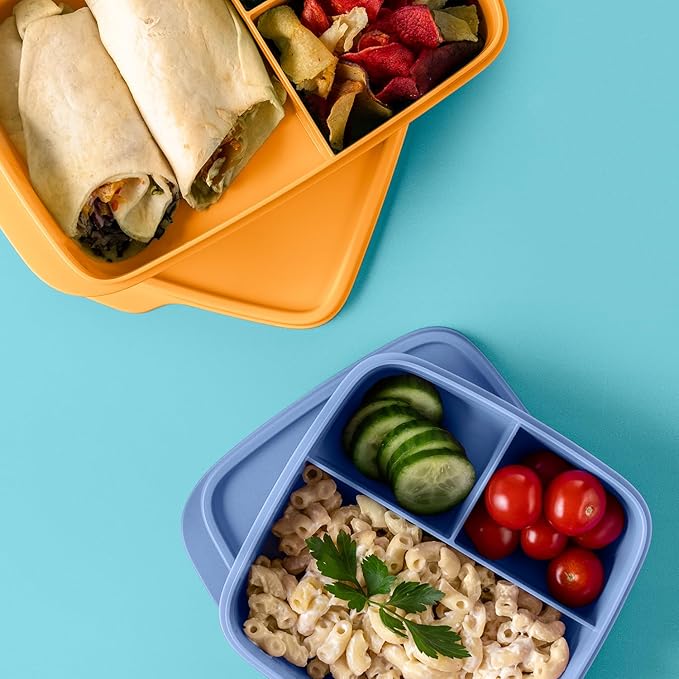Tupperware Lunch-It Portion & Go Compact 2-Lunch Box Set in Blue & Orange, Dishwasher Safe & BPA Free (2.3 Cups/550 ml)