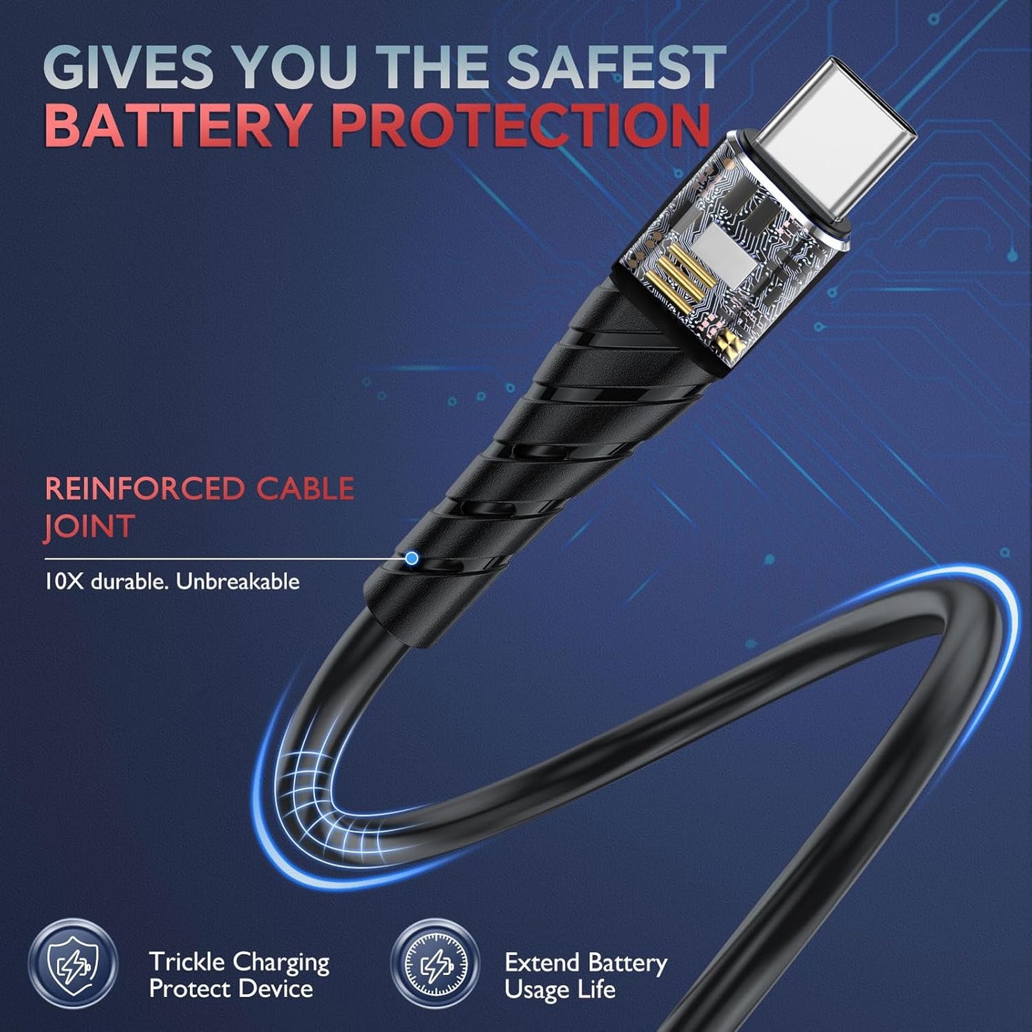 OIITH USB C Cable, USB A to USB C 3A Fast Charging (6FT 3Pack) Phone USB Type-C Charge Cable Android Charge Cord USB C Charger Cable for iPhone 15 Plus/Pro/Pro Max/Samsung/Pad/Laptop/LG/-Red