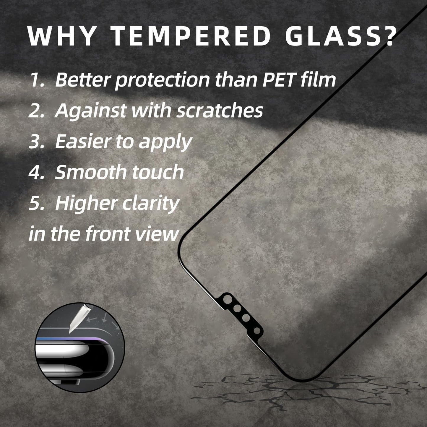EGKimBa Privacy Screen Protector - Compatible with iPhone 16e, 14, 13 and 13 Pro 6.1 inch Gradient Colorful Electroplated Anti-Spy Anti-Blue Light Tempered Glass