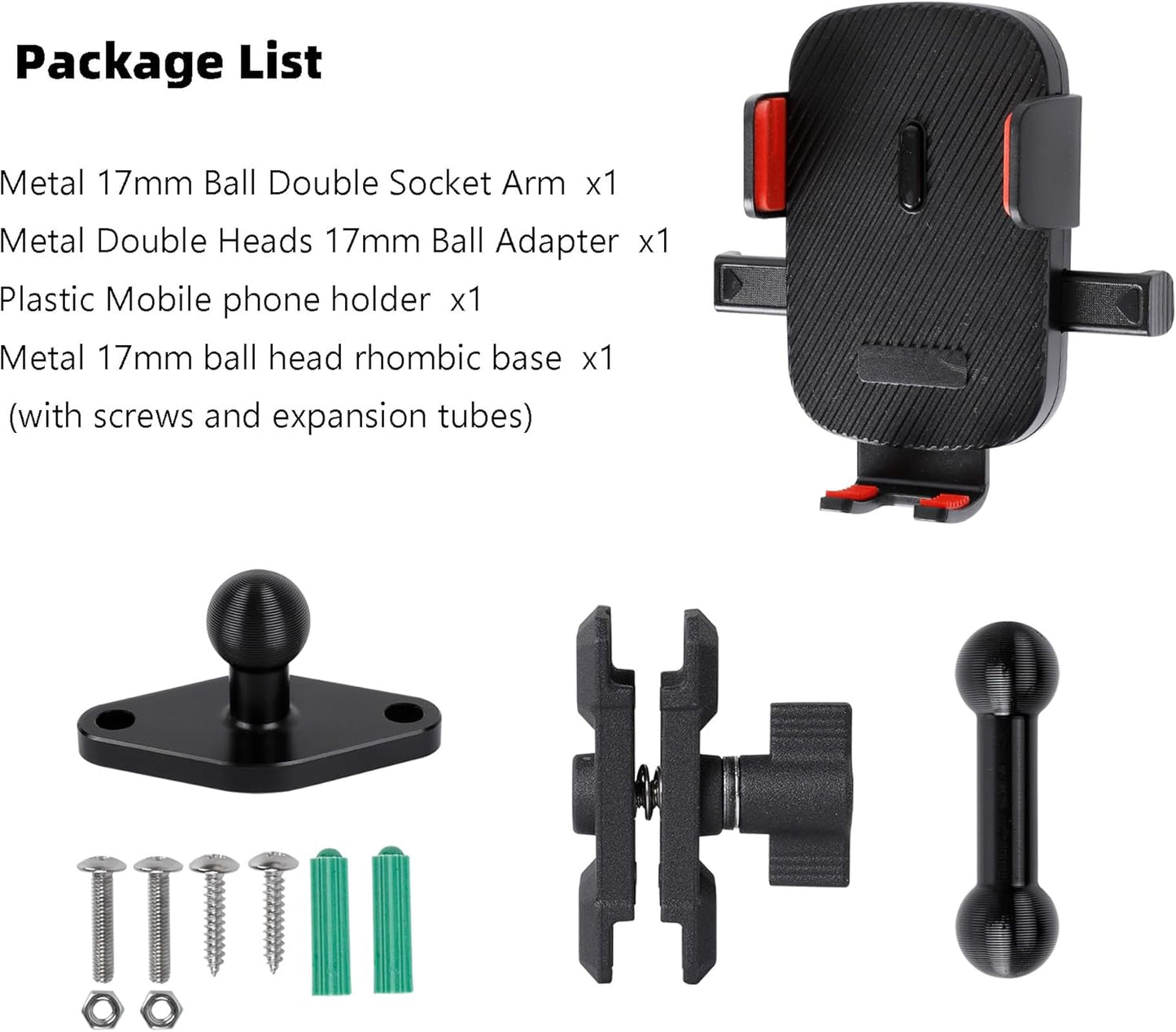 Car Phone Holder Mount for AMPS Standard Diamond Base ,Aluminum 360° Rotation Phone Mount for Car Dashboard Truck Boat Desk, Compatible with iPhone 16 15 14 13 12 Series Samsung S24 S23