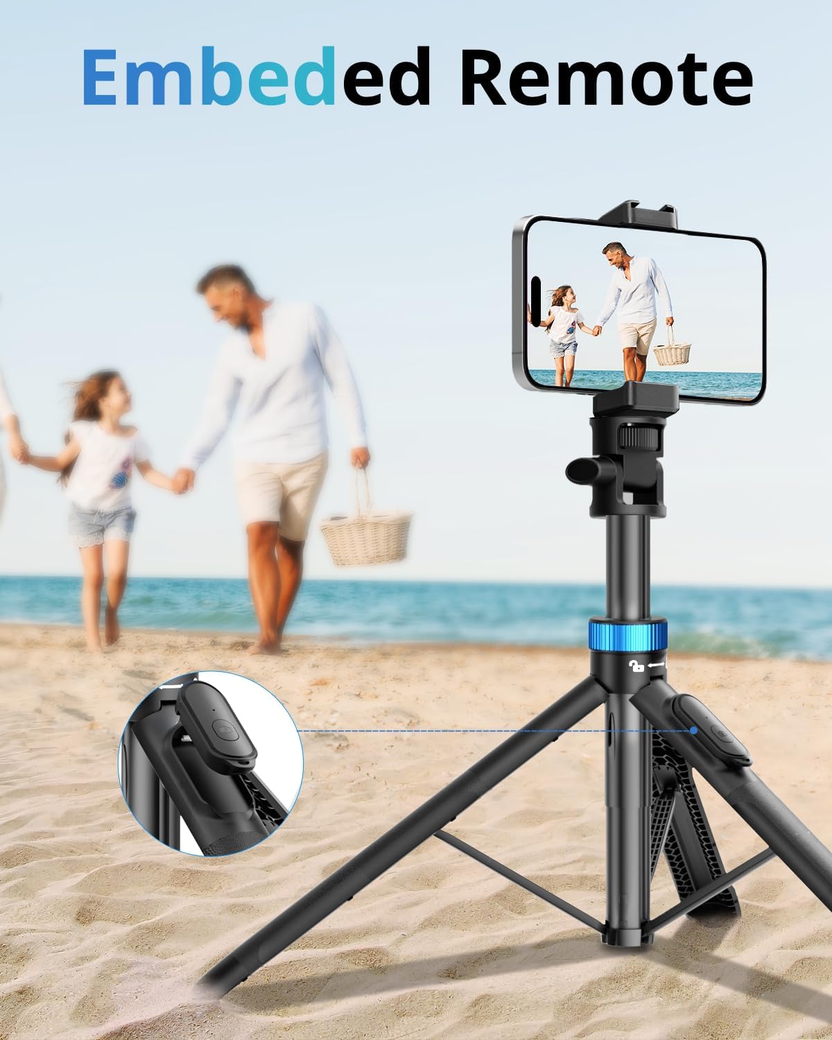 UBeesize 72" Phone Tripod - Tripod for iPhone & Selfie Stick with Phone Holder & Remote - Upgraded, Stable & Portable Stand for iPhone 16/15/14, Android, Cameras & Action Cams
