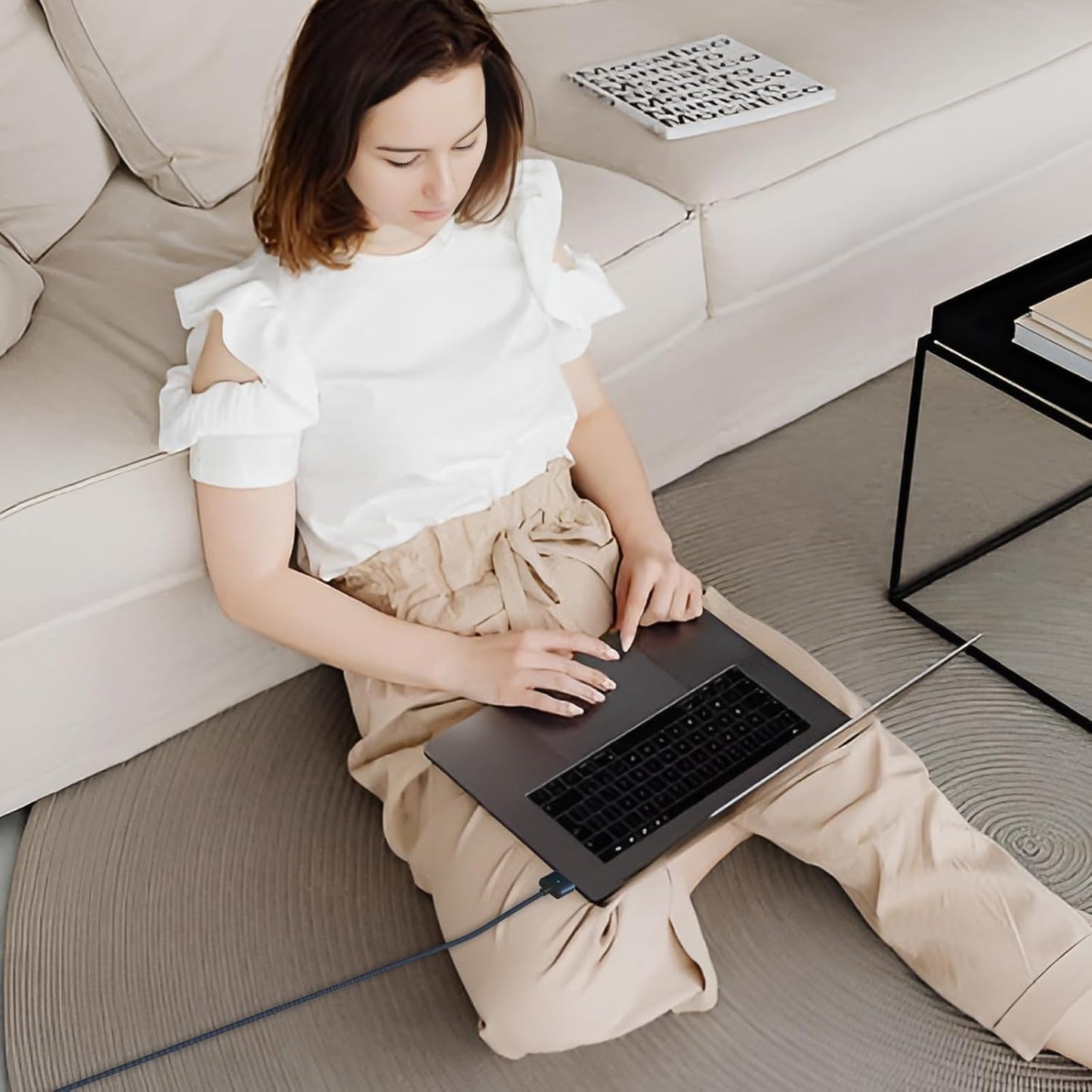 USB-C to Magnetic 3 Cable Compatible with Magsafe Charging Cable for M4 14” 16” MacBook Pro 2024 M3 Pro & Max, MacBook Air 2022 M2, Pro 2023 M2 Pro & Max - 6.6ft