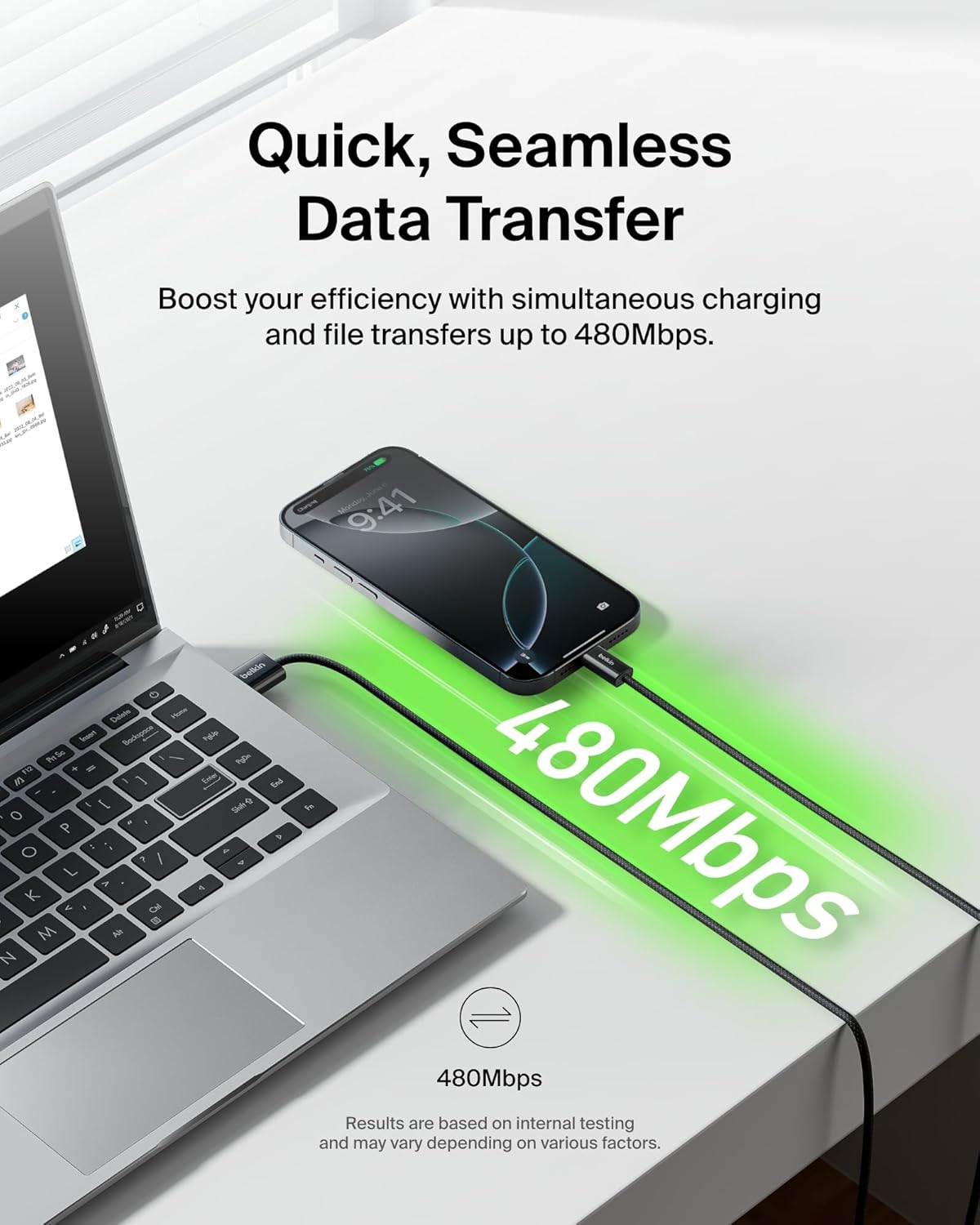Belkin USB A to USB C Cable 2-Pack, 3.3ft, 15W - Type C Charger, iPhone Charger Cord, Soft, Braided, Flexible for iPhone 16 & 15, Galaxy S25, Pixel 9, iPad Pro, Airpods Pro, Switch & More - Black