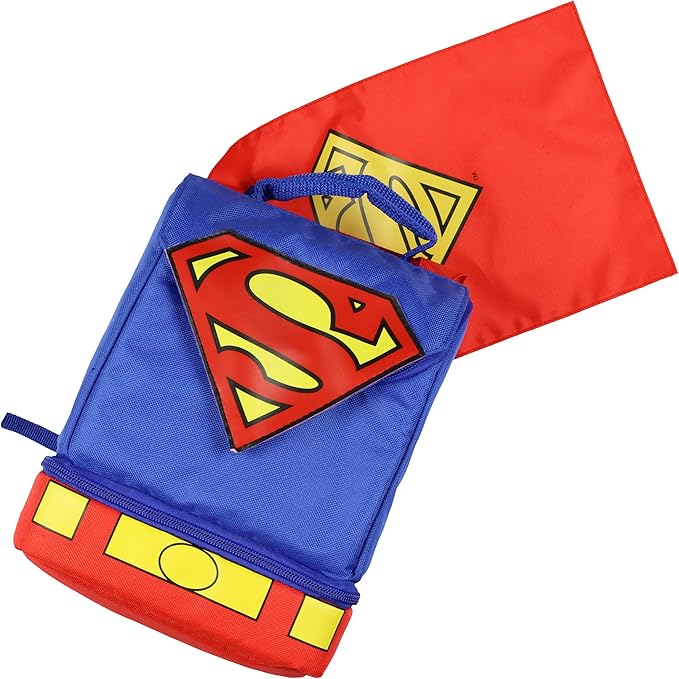 DC Comics Superman Lunch Box Dual Compartment Insulated Food Container Bag 10"