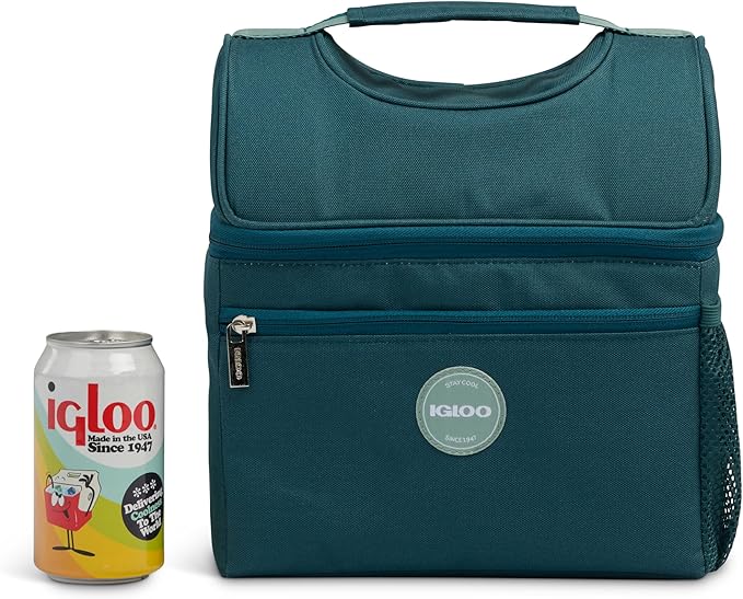 Igloo Gripper Soft Sided Cooler Bag | Insulated Dual Compartment Lunch Cooler