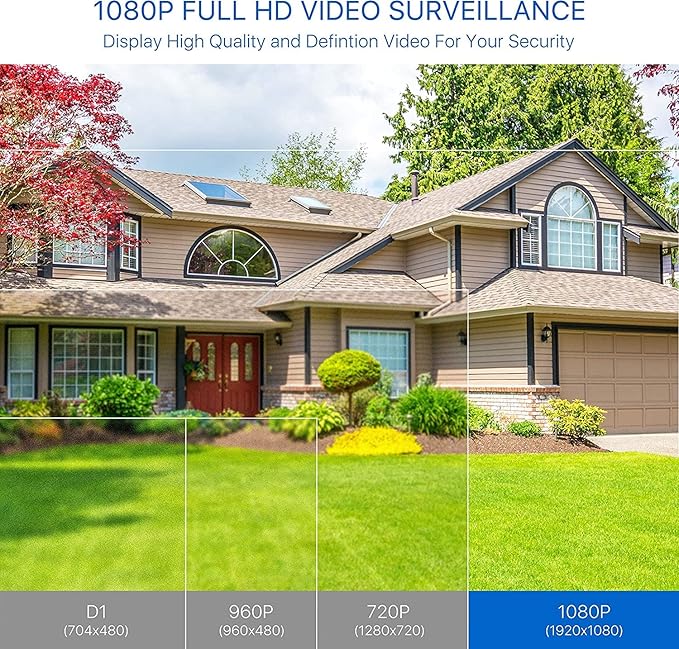 ZOSI 4 x 2MP 1080p HD-TVI Home Security Camera Outdoor Indoor 1920TVL,24PCS LEDs,80ft Night Vision, 90°View Angle, Weatherproof Outside Surveillance CCTV Bullet Camera