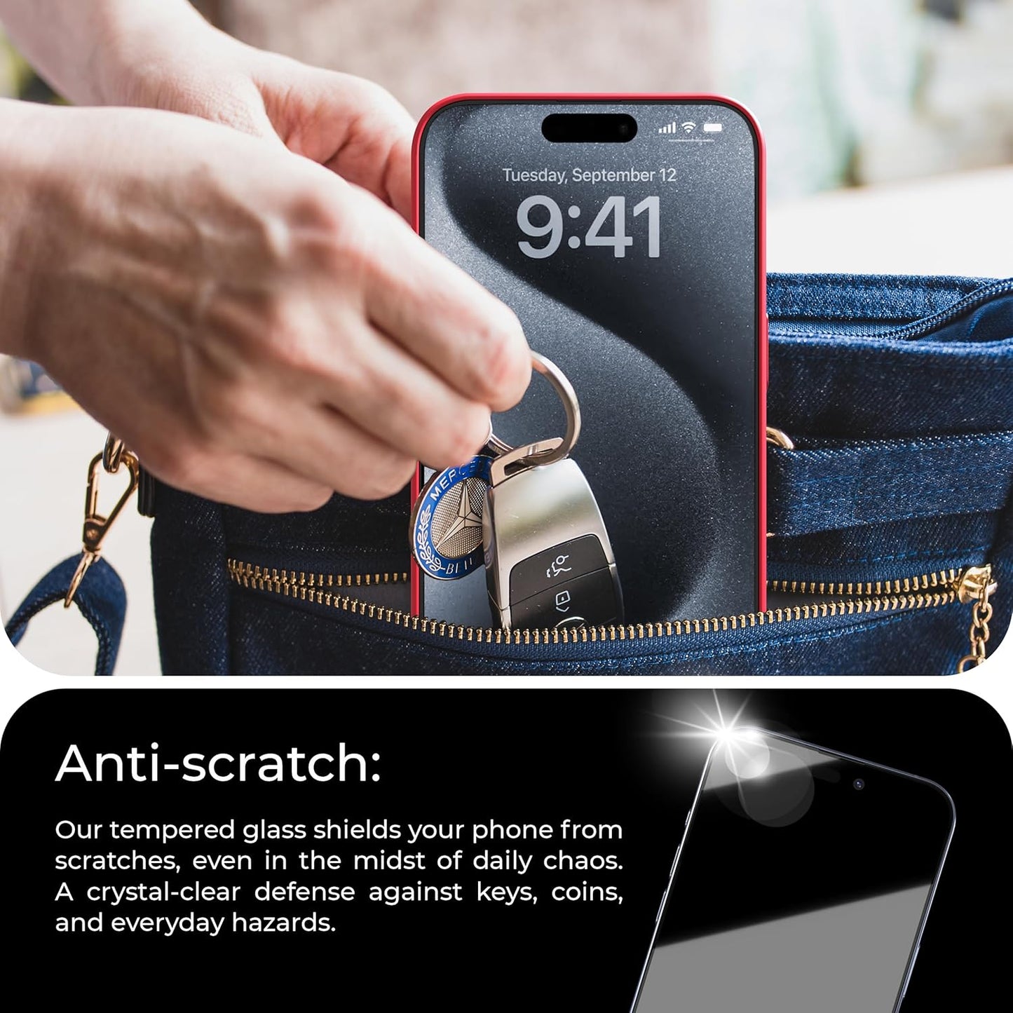 Deppa |2 Pack| Anti-Blue Light Screen Protector for iPhone 12/12 Pro (6.1')| Scratch Resistant Tempered Glass | 3D Edge to Edge Coverage | Easy Installation Kit | Eye Safeguard TÜV Certified