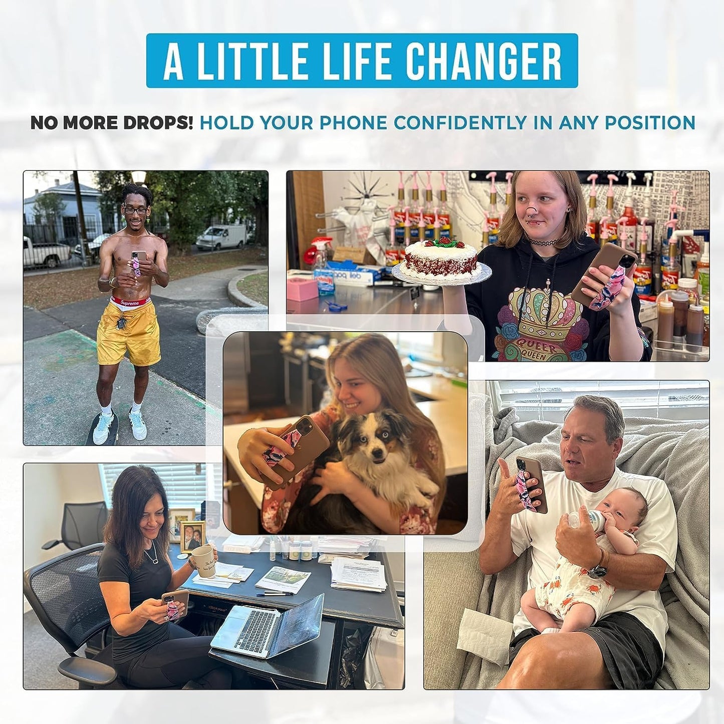 Customizable Universal Phone Grip Strap | Reversible Phone Hand Strap for Phone Cases as Phone Loop Holder| Secure handling by Comfortable Phone Strap - Leonardo Da Vinci