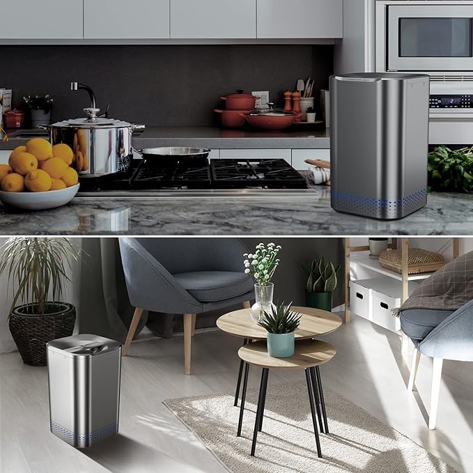 Smart Kitchen Electric Composter, 2.5L Auto Food Cycler with Single Button, ๐๐ซ๐ข๐ง๐ ๐๐ง๐ ๐๐ซ๐ฒ ๐ฒ๐จ๐ฎ๐ซ ๐ค๐ข๐ญ๐๐ก๐๐ง ๐ฐ๐๐ฌ๐ญ๐, 2X Drying Filter, Design by Nagualep