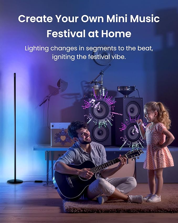 SwitchBot Smart RGBICWW Voice/APP Controlled Floor Lamp with Matter, Warm & Cool White, Alexa-Compatible Lamp, Works with Apple Home, Google Home – 1200lm Music Sync, Lamp for Living Room for Bedroom
