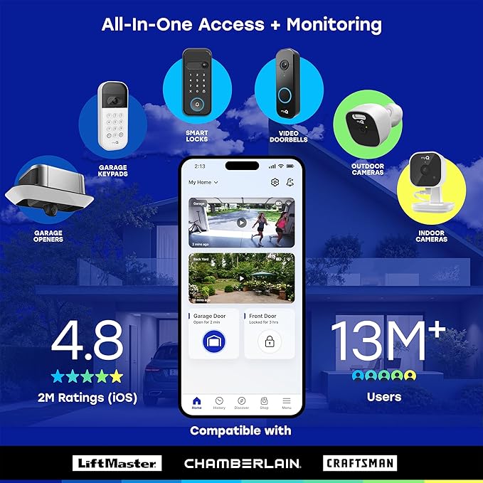 myQ Indoor Plug-in Security Camera Gen 2 – 2K Smart Wi-Fi Camera with Night Vision, Baby and Pet Monitor, Motion Detection and Alerts, 2-Way Audio & App Control