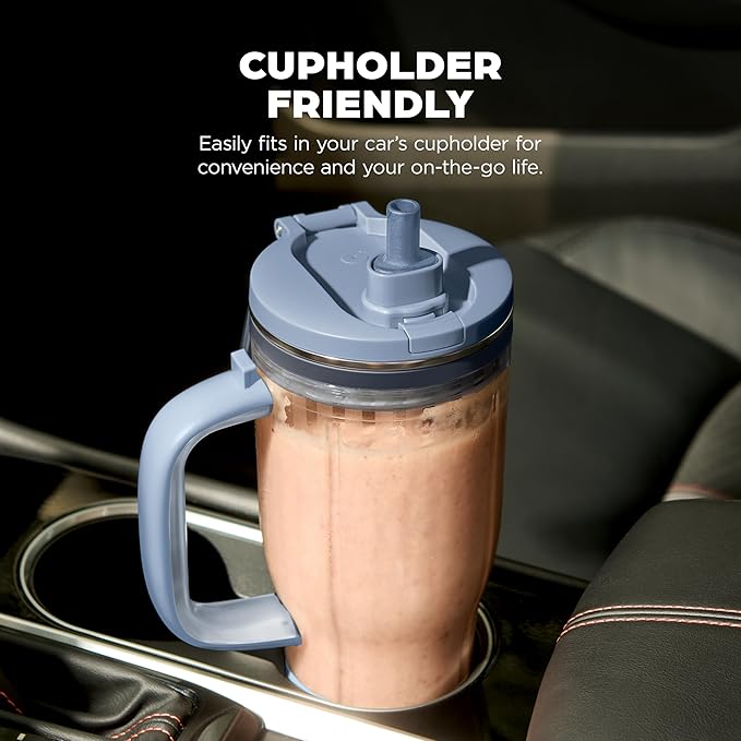 Ninja BlendBOSS | Personal Smoothie Tumbler | 26oz Travel Tumbler w/Leakproof Lid, Detachable Straw & Integrated Chug Spout | Dishwasher Safe & BPA Free | Cyberspace | XSKDB326SLCY| 2025