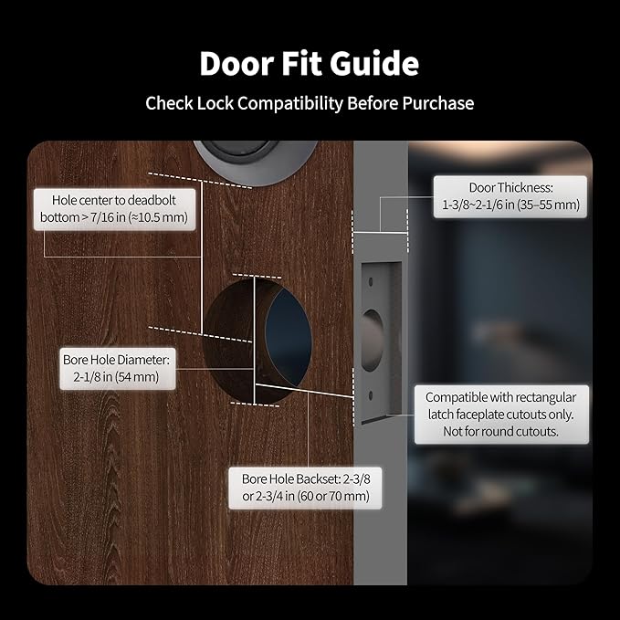 Aqara Smart Lock U300, Fingerprint Keyless Entry Door Lock with Handle, Matter Over Thread with Apple Home Keys, Touchscreen Keypad, Smart Lever Lock Supports Apple Home, Alexa, Google, IFTTT, Black