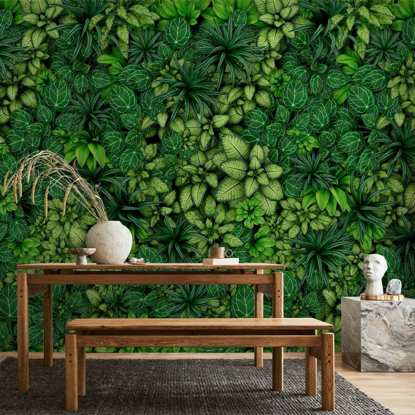 artgeist Wall Mural Plants 116x83 in - XXL Peel and Stick Self-Adhesive Wallpaper Removable Large Sticker Foil Wall Decor Print Picture Image Design Nature Botanics Tropical Leaves b-B-0601-a-a