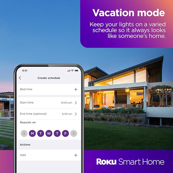 Roku Smart Light Bulbs (White, 1-Pack) - Dimmable A19 Lightbulbs with Adjustable Brightness & Temperature - WiFi Smart Bulbs Works with Roku Voice, Alexa & Google Assistant, No Hub Required