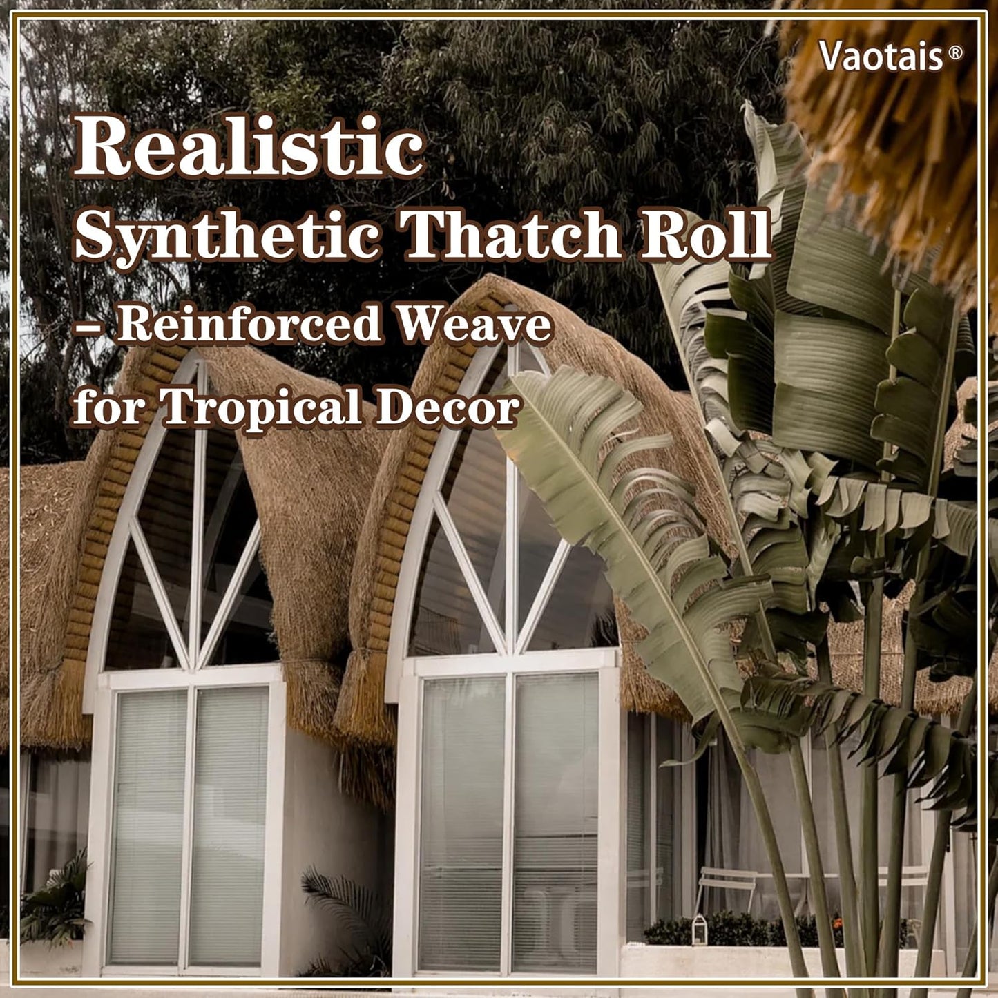 Realistic Synthetic Thatch Roll Sun-Bleached Yellow - 18 & 30 Inch Widths - Reinforced Weave for Mexican Palapa, Tiki Bars, Hawaiian Parties & Patio Decor (18 Inch Width x 15 Feet Length)