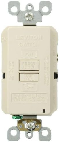 Leviton Blank Face GFCI, 20 Amp, Self Test, LED Indicator Light, Provides GFCI Protection Where an Outlet is not Needed, GFRBF-W, Light Almond
