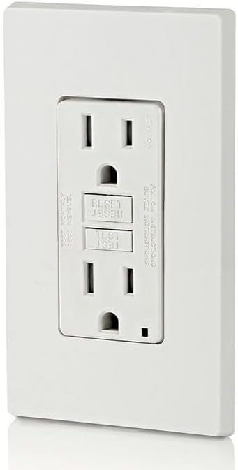 Leviton GFCI Outlet,15 Amp,Self Test,Tamper-Resistant with LED Indicator Light,Protection from Electric Shock and Electrocution,GFTR1-W,White,(Pack of 10)