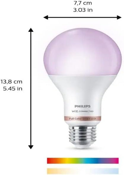 Philips Color and Tunable White A21 LED High Lumen 100W Equivalent Dimmable Smart Wi-Fi Wiz Connected Light Bulb, Compatible with Alexa, Google Assistant, and Siri Shortcuts (2-Pack) (9290024493)